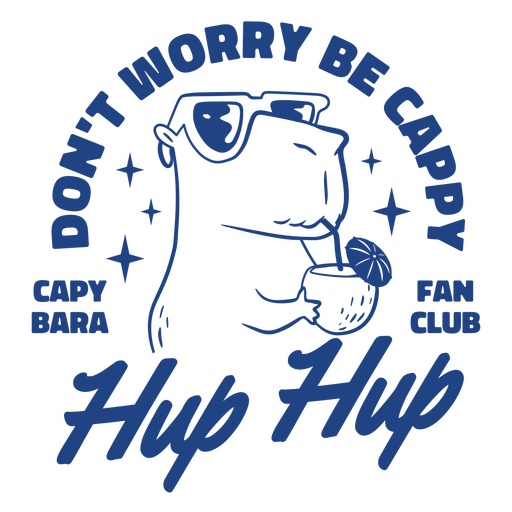 Capybara fan club stroke design PNG Design