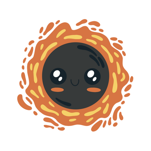 Kawaii style black hole PNG Design