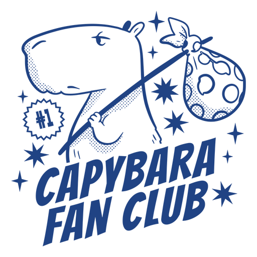 Capybara fan club quote design PNG Design