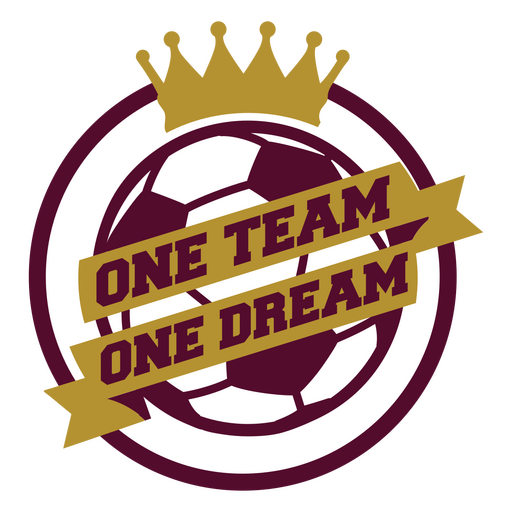 Badge featuring a crowned soccer ball PNG Design