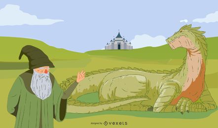 Wizard & Dragon Vectors