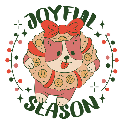 Corgi fofo cercado por uma citação de Natal Desenho PNG