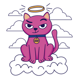 Desenho De Um Gato De Desenho Animado Branco PNG , Rosa, Desenho