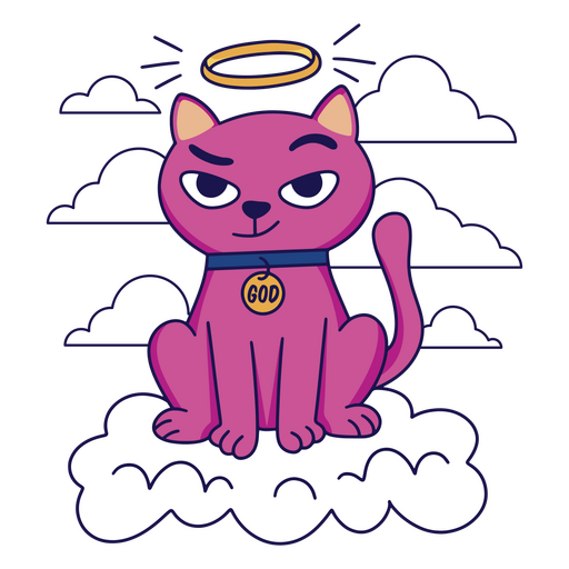 Dibujos animados de Dios gato Diseño PNG