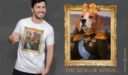 Beagle dog king psd t-shirt design