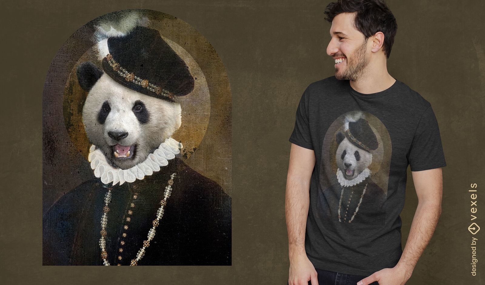 Diseño de camiseta psd señor panda