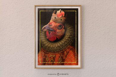 Hühnerkönigin-Poster-Design