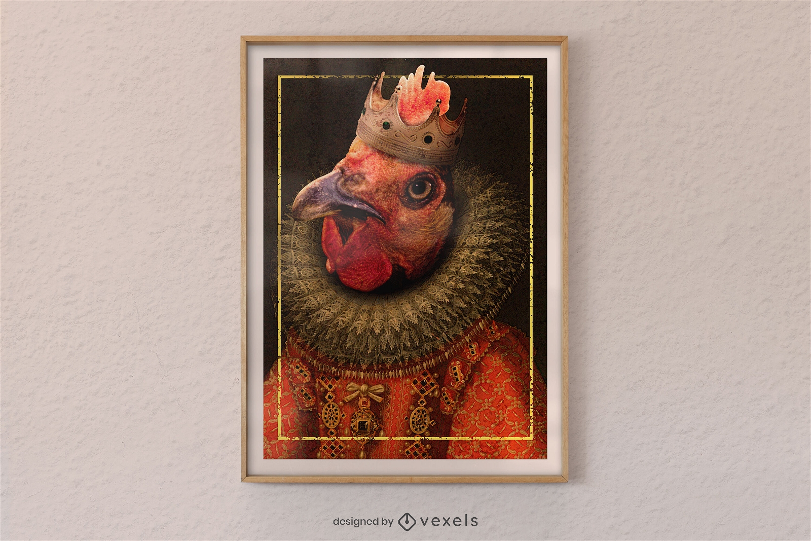 Design de cartaz de rainha de frango