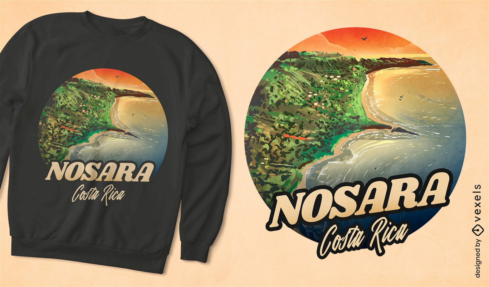 Design de camiseta tur?stica Nosara Costa Rica