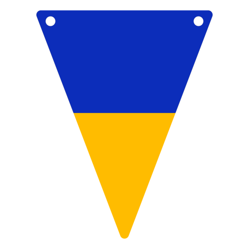 Bandeira triangular da Ucrânia Desenho PNG