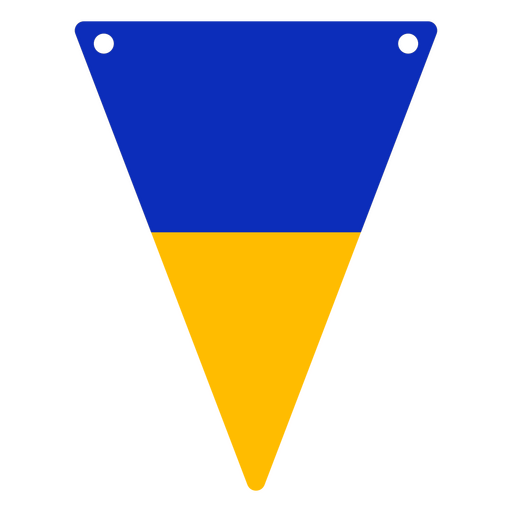 Bandera triangular de Ucrania Diseño PNG