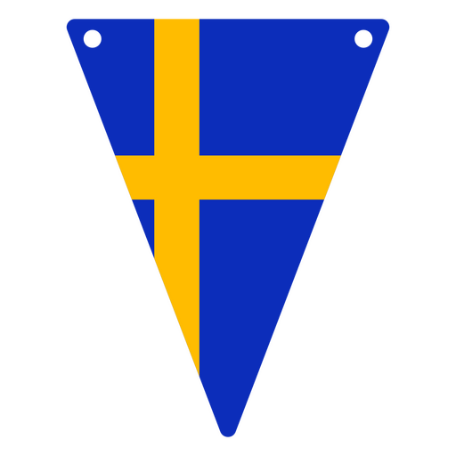 Bandeira triangular da Suécia Desenho PNG