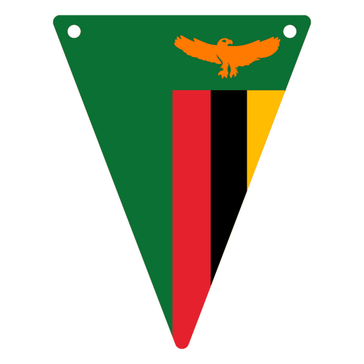 Bandeira triangular da Zâmbia Desenho PNG