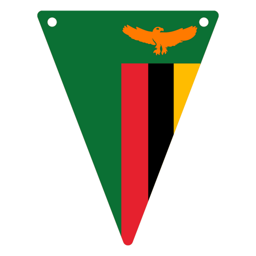 Bandera triangular de zambia Diseño PNG