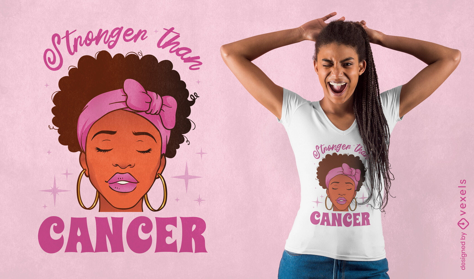 Diseño de camiseta más fuerte que el cáncer.