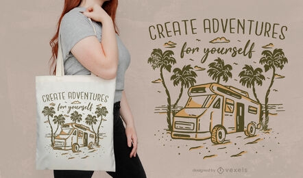 Van-Abenteuer-Einkaufstaschen-Design