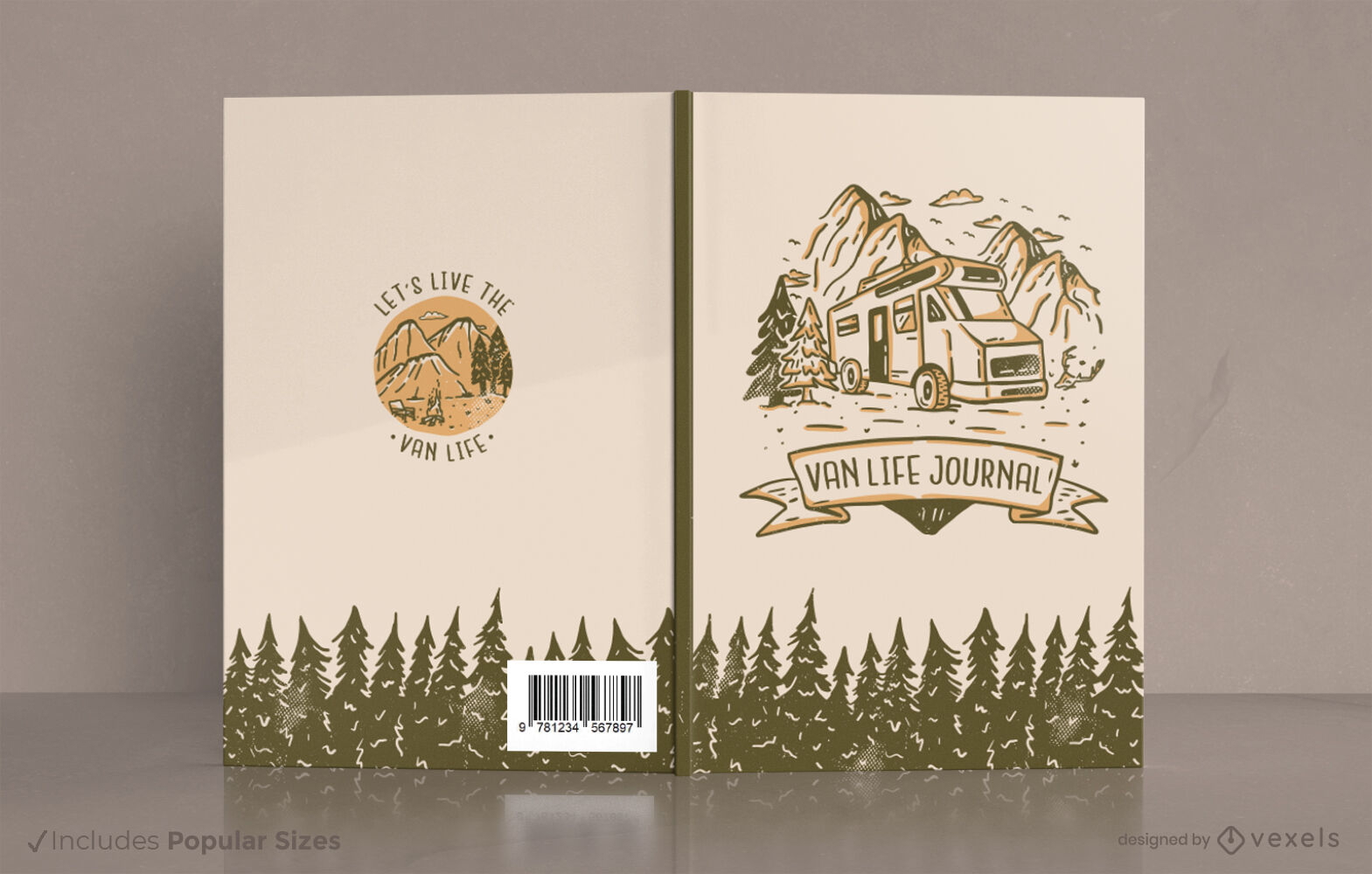 Van in the mountains book cover design