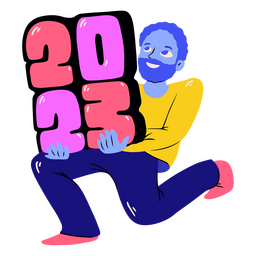 Hombre barbudo celebrando la víspera de Año Nuevo Diseño PNG