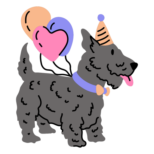 Celebración del cumpleaños del dulce cachorro Diseño PNG