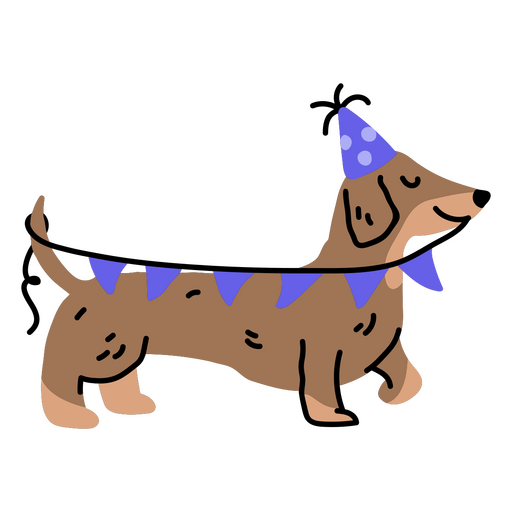 Cachorro encantador celebrando su día especial Diseño PNG