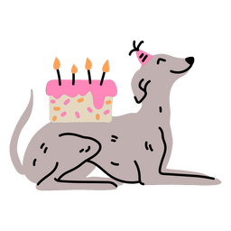 Adorable pooch's birthday party PNG Design