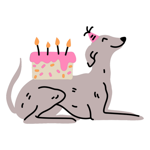 Adorable pooch's birthday party PNG Design