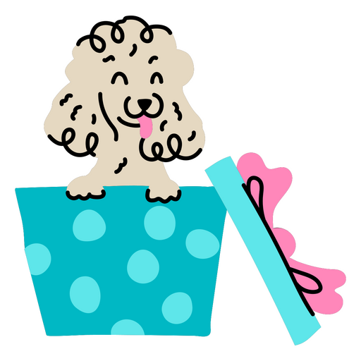 Das Geburtstagsgeschenk eines sch?nen Hundes PNG-Design