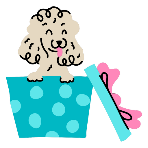 Lovely dog's birthday present PNG Design