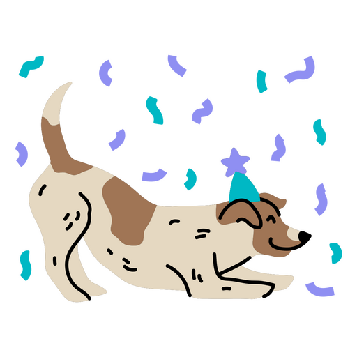 Cão encantador em seu aniversário Desenho PNG