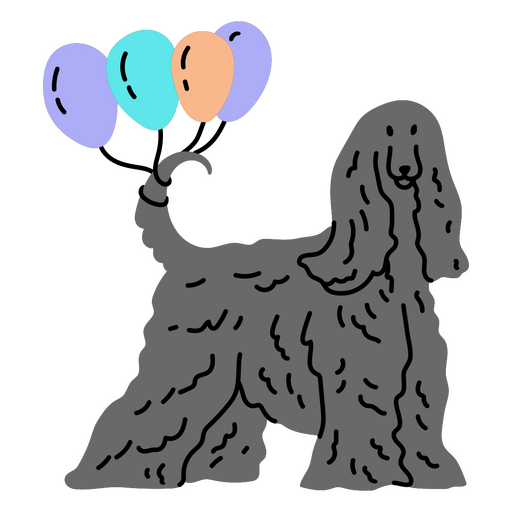 Geburtstagsballons für süße Hündchen PNG-Design