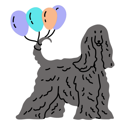 Sweet doggy's birthday balloons PNG Design