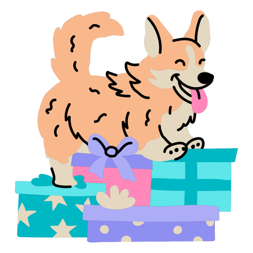 Geburtstagsgeschenke eines warmherzigen Hundes PNG-Design