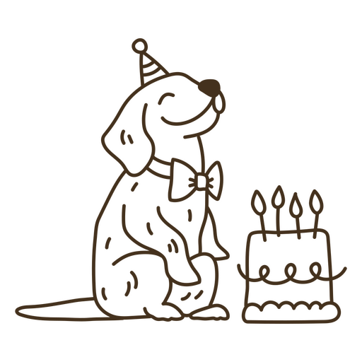 Cheerful dog's birthday celebration PNG Design