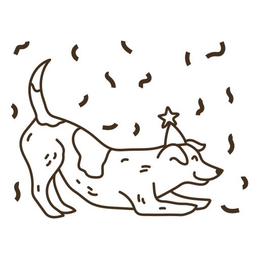 Celebración de cumpleaños de perro alegre Diseño PNG