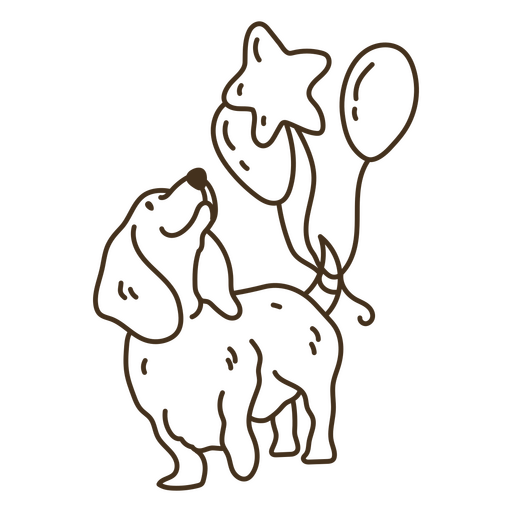 Cão de aniversário de AVC Dachshund Desenho PNG