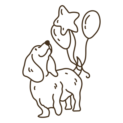 Dachshund stroke birthday dog PNG Design