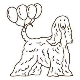 Cão de aniversário de derrame do galgo afegão Desenho PNG