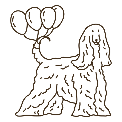 Afghan hound stroke birthday dog PNG Design