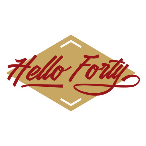 Hello forty label PNG Design