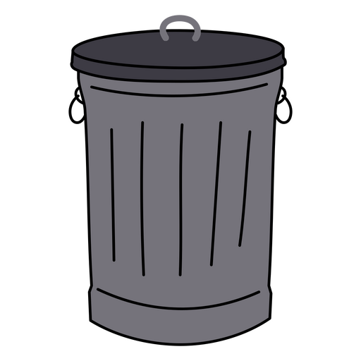 lata de lixo preta Desenho PNG