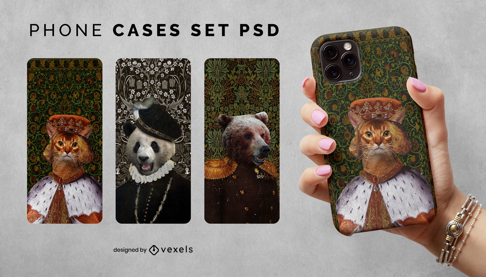 Royal animals phone case set