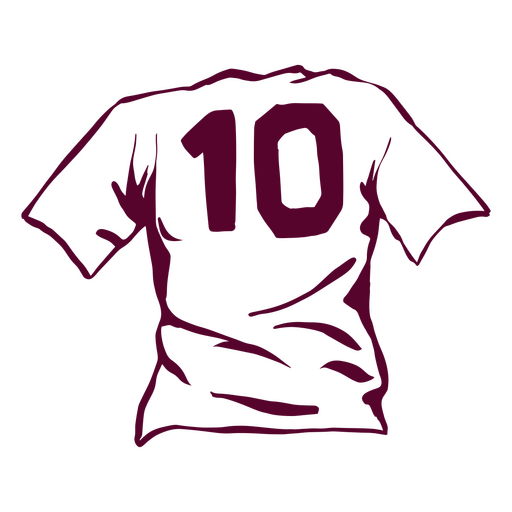 Soccer jersey number 10 PNG Design