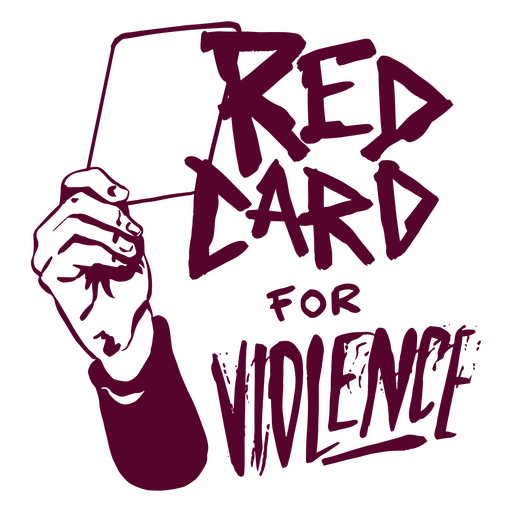 Red card for violence PNG Design