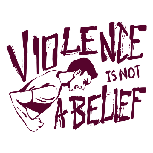 Gewalt ist kein Glaubens-Grunge-Zitat-Design PNG-Design
