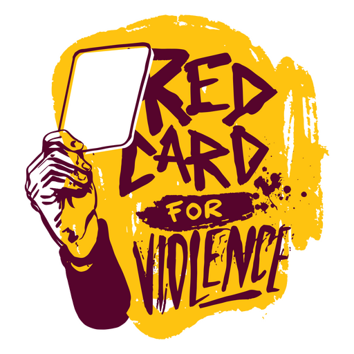 Red card for violence grunge quote design PNG Design