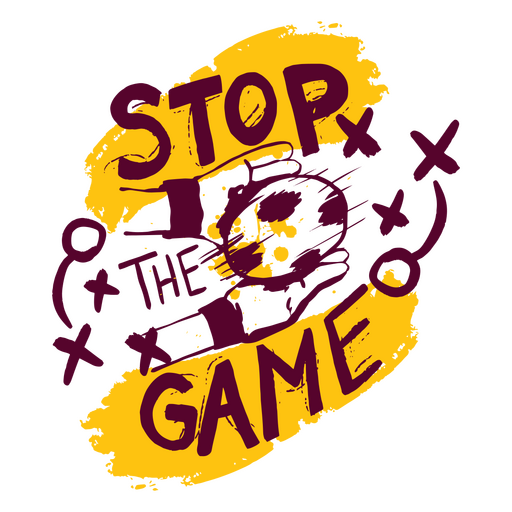 Stop the game grunge design PNG Design
