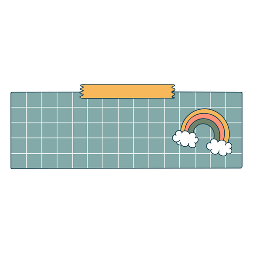 Folha de adesivos de planejador com design de arco-íris Desenho PNG