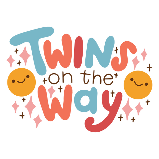 Twins on the way lettering quote PNG Design