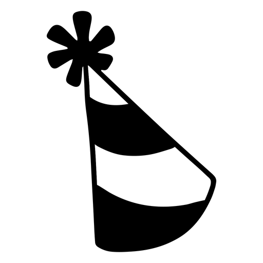 Schwarz-weißer Partyhut PNG-Design