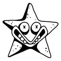 Creepy Star Cartoon PNG & SVG Design For T-Shirts